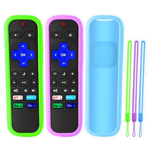 SOTATOO 2 Pack Replacement Remote Control for Roku TV with 3 Pack Soft Silicone Case, Universal Remote for TCL Roku/Hisense Roku/Onn Roku/Westinghouse Roku/Philips Roku Smart TVs (Not for Roku Stick/Box)