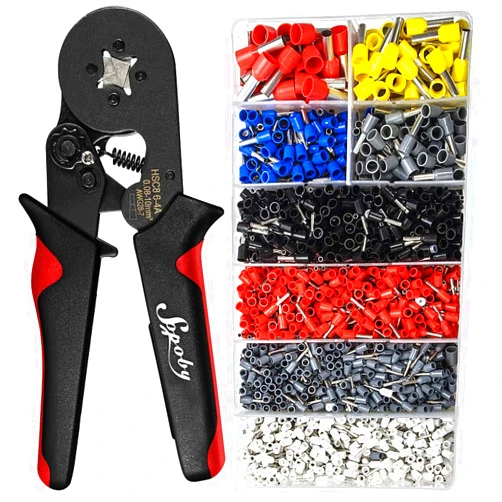 Sopoby Ferrule Crimping Tool Kit - Sopoby Ferrule Crimper Plier (AWG 28-7) with 1800pcs Wire Ferrules Kit Wire Ends Terminals