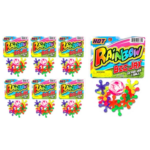 JA-RU Big Jacks Toy Set (Pack of 6 Units) Kids Jax Classic Games Great Party Favors or Pinata Filler in Bulk. 731-6