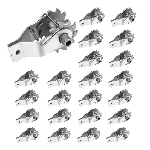 MYOYAY 24Pcs Electric Fence Wire Strainer Heavy Duty Inline Fence Tightener High Tensile Wire Ratchet Tensioner with Compression Clip for Electric Fence Farm Fence