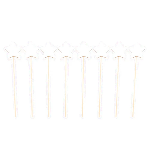 STOBOK Princess Fairy Wand Stick: 8PCS Unfinished Wooden DIY Crafts Star Magical Wand for Girls Art Show Cosplay Costume Party