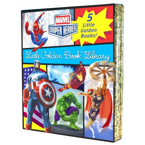 By Various (Author), Golden Books (Illustrator) Marvel Super Heroes Little Golden Book Library: 5-Book Boxed Set: Spider-Man, Hulk, Iron Man, Captain America, The Avengers