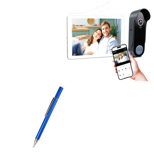 BoxWave Stylus Pen Compatible with VKJ Wireless Video Doorbell with Monitor Screen (TL-AH801) (8 in) - FineTouch Capacitive Stylus, Super Precise Stylus Pen - Lunar Blue