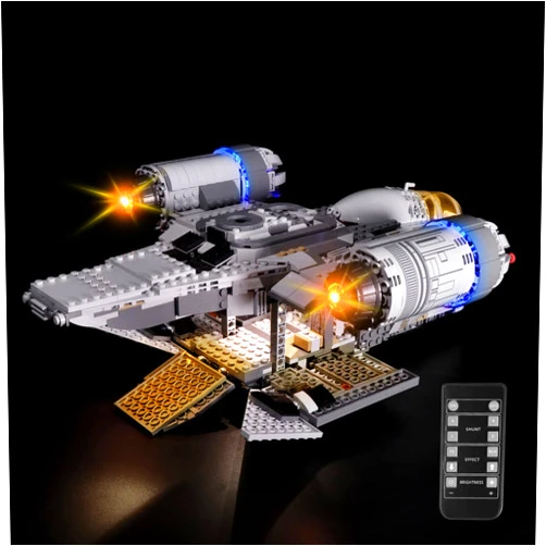 cooldac Light Kit for Lego The Razor Crest 75292 Set, Pack with USB Powered Lights and Cables Without Building Blocks Model (Remote Control Version)