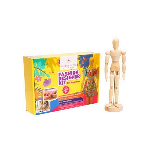 FABRIC n STITCH Fashion Designer Kits for Girls & Boys Ages 8+ Learn To Use Draft & Re-Design Patterns, Sew & Be A Fashion Designer For The 8.5 In. Mannequin. Top Gifts For 9 Year Old Girls, Children's Sewing Kits
