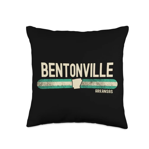 Apparel Bentonville Souvenirs Arkansas GU01 Bentonville AR | Arkansas | Travel & 80s Style Throw Pillow