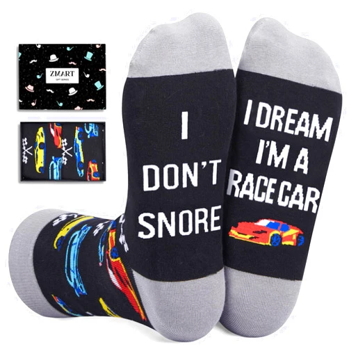 Zmart Funny Tractor Trucking Gifts for Men Teens - Novelty Race Car Socks, Airplane Socks, Train Socks