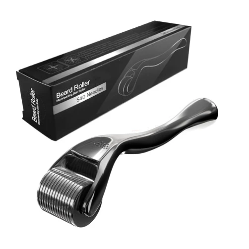 Generic Derma Roller Beard Roller Microneedling Microneedle Micro Needles Skin Face Roller 540 Stainless Steel Professional Derma Beard Roller for Hair Beard Facial Skin Face 540 Home Use with Storage Case