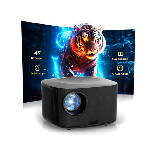 ONOAYO Outdoor-Projector-4K with WiFi and Bluetooth:[Ultra-High Bright/60W Dolby Audio/Official Licensed Apps],Smart-Projector with AI Auto Focus,ONOAYO ONO5Pro 2.0 Movie Projector for Indoor/Outdoor 2026New