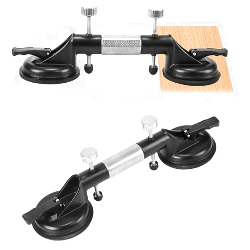 Cafusesdd Countertop Leveling Tool, Floor Gap Fixer Yool with Powerful Suction Cup, Countertop Alignment Clamps Suction for Stone Marble Slab Glass(Black-2)