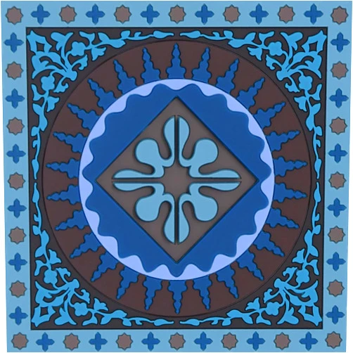 Images d'Orient Coaster Mosaic Blue 9x9cm PVC 50g Washable Shatterproof Heat Resistant Compatible with Most Cookware