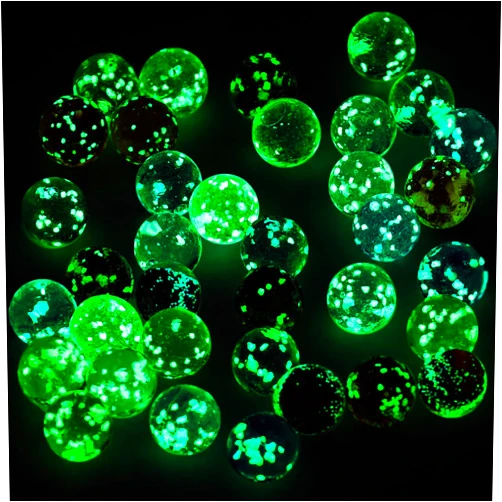 MCPINKY 36PCS Marbles Glow in The Dark, Handmade Glass Marbles 0.6inch/16mm Luminous Glass Marbles for Boys and Girls