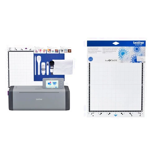 Brother ScanNCut SDX125EGY Electronic DIY Cutting Machine with Scanner, Make Custom Stickers & ScanNCut DX Mat CADXMATLOW12, 12
