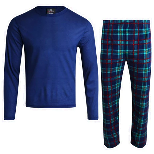 MAC HENRY Mens Pajamas Set - 2 Piece Thermal Long Sleeve Waffle Shirt & Micro Polar Fleece Mens Pajama Pants Holiday Gift Set