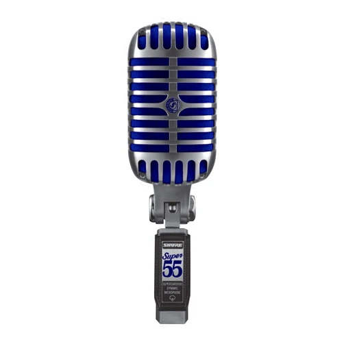 Shure Super 55 Deluxe Vocal Microphone - Vintage Supercardioid Dynamic Unidyne Mic, Iconic Look, Classic Sound - Rugged Die-Cast Casing, Includes 5/8 to 3/8 Thread Adapter and Zippered, Padded Pouch