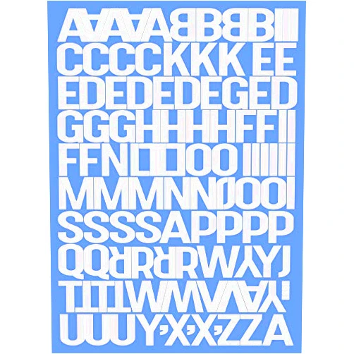 Rockmount Electronics Outdoor/Indoor Self Adhesive Die Cut Gothic Vinyl Letters Set: 1- inch, White