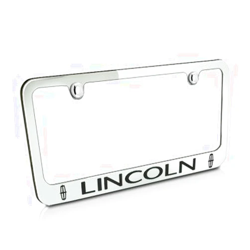 Lincoln Electric Dual Logos Chrome Metal License Plate Frame Compatible for Lincoln Aviator, Navigator, Corsair, Nautilus & More