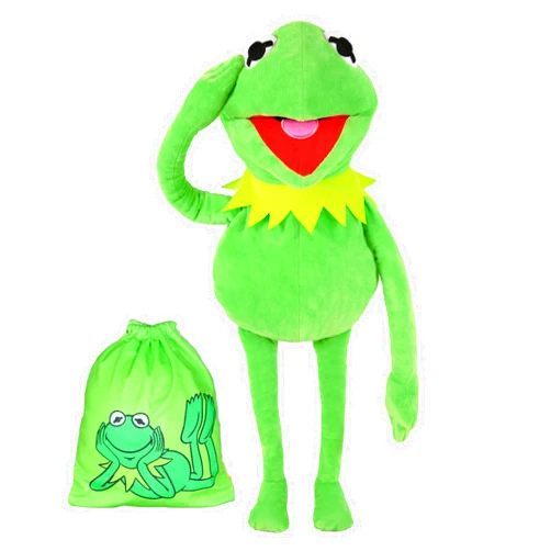 ERXKVS Kermit Frog Hand Puppet with Backpack, Funny Kermit Plush Puppet for Role Play, Kermit Stuffed Toy Birthdays Gift for Fans & Kids