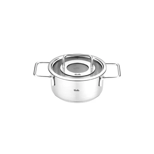 Fissler Pure Collection Stainless Steel 2.2 Quart Stock Pot with Glass Lid