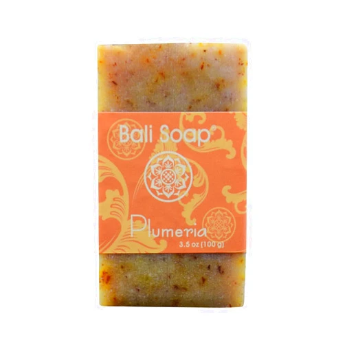 Bali Soap - Plumeria Soap Bar for Men & Women - Natural, Vegan & Handmade Bar Soap - Exfoliating & Moisturizing Bath Soap - Plant Based Glycerin Soap - 3 Pack, 3.5oz Each