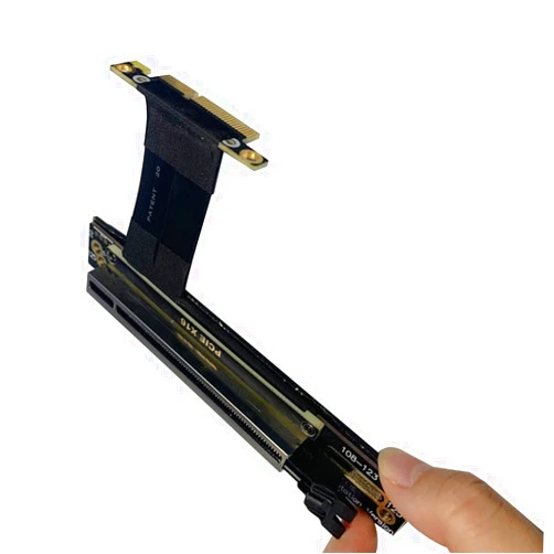 JMT X4 X8 X16 PCIe 3.0 Extension Cable Double 90¡ã Right Angle Male for Graphics Card GPU JHH416AC-L (X8,25cm)