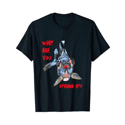 Pet Goldfish Gifts And Fancy Fish Tees by taiche Goldfish And Fun What Are You Staring At Quote T-Shirt