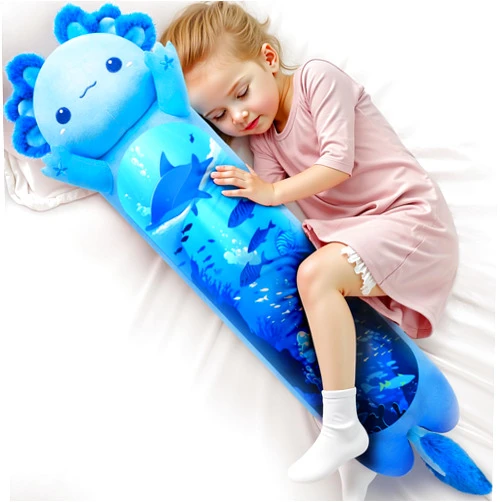 Caaaat Long Axolotl Plush Body Pillow – Cute Blue Axolotl Plushies Soft Stuffed Animal, Extra-Long Cuddle Pillow, Gift for Kids & Girls 20