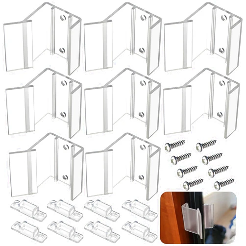 RunNico 8PCS RV Sliding Mirror Door Latch,H527 Universal Sliding Mirror Door Catch,Mirrored Doors Keeper Replacement for RV Interior Hardware,Travel,Camp and Trip