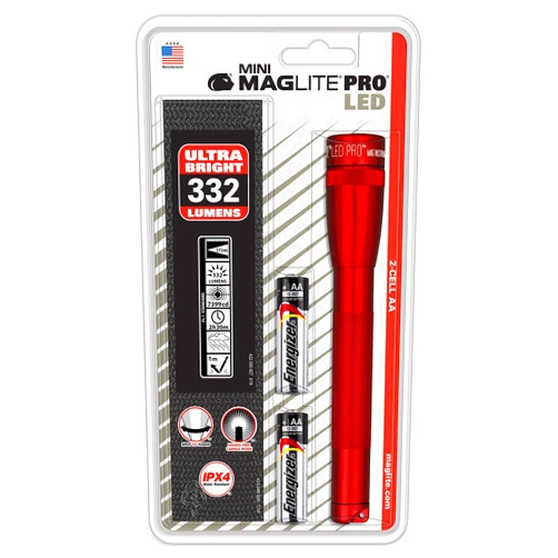 MagLite AA Mini Mag Pro LED W/Hstr Red