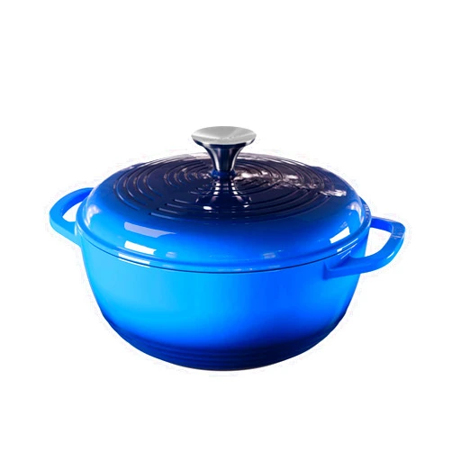 Magicplux 3.5 Quart Enameled Cast Iron Dutch Oven Pot with Lid and dual handles, Oven Safe up to 530°F-Use to Cook, Bake - Blue