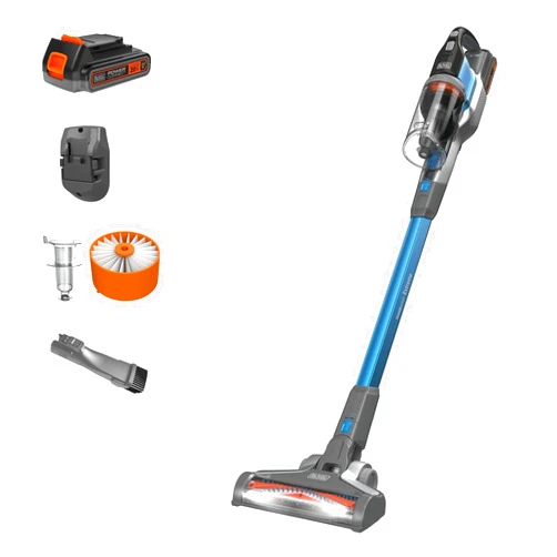 BLACK+DECKER Cordless Vacuum, Powerseries Extreme, Stick Vacuum Cordless Rechargeable, Interchangeable Floorhead with Crevice Attachment, 3 Speed Control, Lightweight, Blue (BSV2020G)