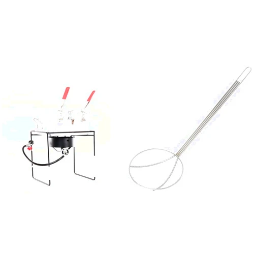 King Kooker 1618 16-Inch Propane Outdoor Cooker with Aluminum Pan and King Kooker WKA2 18-Inch Nickel Plated Skimmer