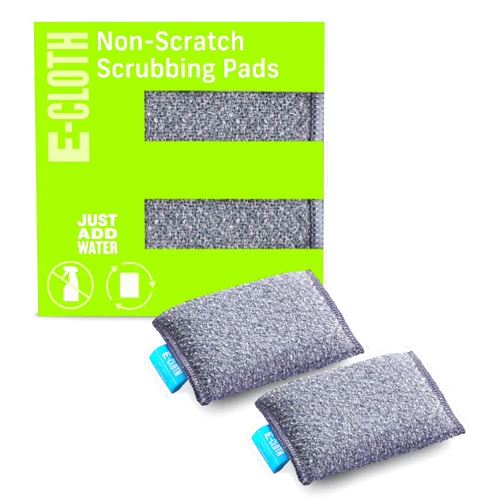E-Cloth Non-Scratch Scrubbing Pads - Scrubbing Dish Sponges Kitchen Cleaning Kit - Reusable Scrubber Sponges for Dishes and Cleaning - Non-Scratch Scrubbers for Cleaning - 2-Pack