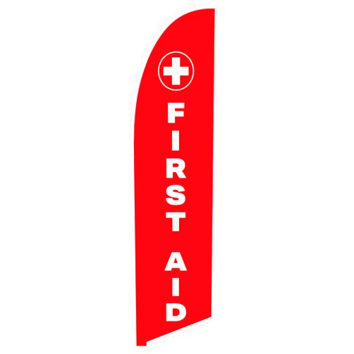 Vispronet First Aid Feather Flag – Great for Businesses, Stores, and Shops - Flag Only