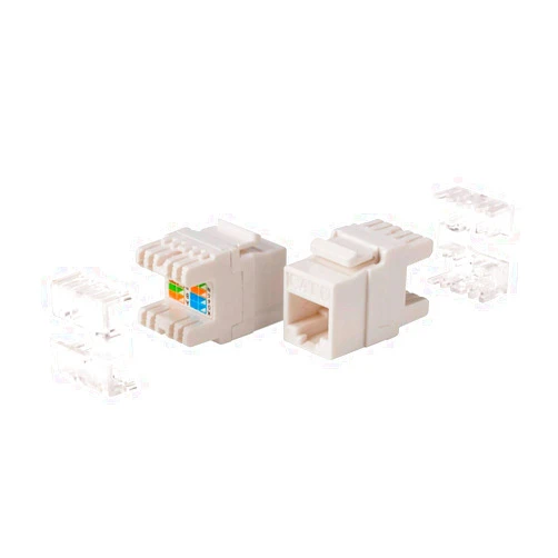 Monoprice Cat6 RJ-45 180-Degree Punch Down Keystone Jack Short Body 28mm, White