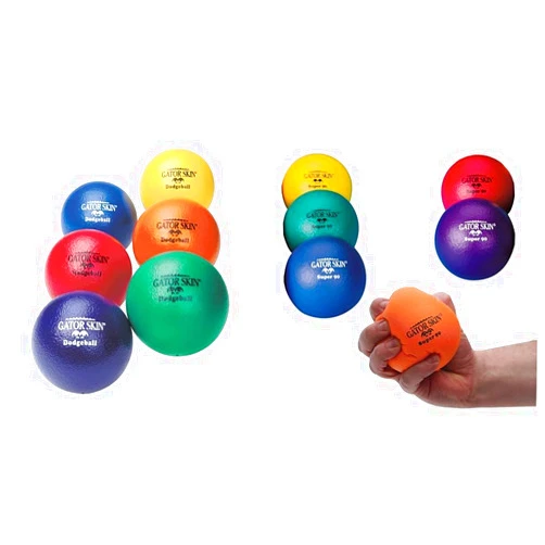 S&S Worldwide Gator Skin Foam Dodgeballs - Easy Grip Starter Balls, Low Density Foam for No Sting, Durable Coating, Tear and Puncture Resistant, 6 inch Small Size for Kids, Multicolor, 6 Pack