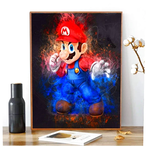 Karyees Childhood Memory Paint by Numbers Kits DIY Painting by Numbers Childhood Memory DIY Canvas Painting by Numbers Acrylic Painting Kits Super Mario Childhood Memory Paint by Number 16x20In