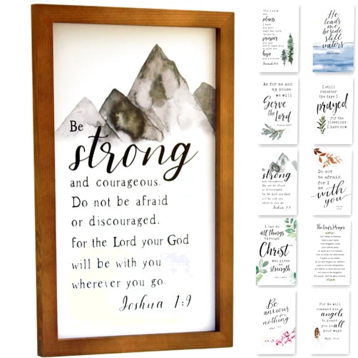 Eden View Home Scripture Wall Art Interchangeable Seasonal Sign 15x10. Bible Verses Wall Decor Framed Wood Plaque. Religious Gifts for Women. Christian Home Decor. Christmas and Holiday Decoration.