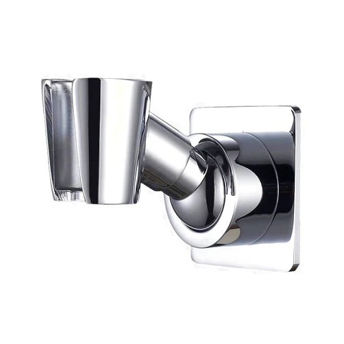 YDmeet Shower Head Holder Adjustable Handheld Brass Shower Head Bracket Shower Wall Mount Holder Shower Wand Holder, Drill Free Glue Installation(Polished Chrome)