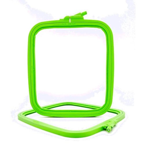Nurge Green Plastic Square Embroidery Hoop, Cross Stitch Hoops, Punch Needle Hoop No:3 Medium