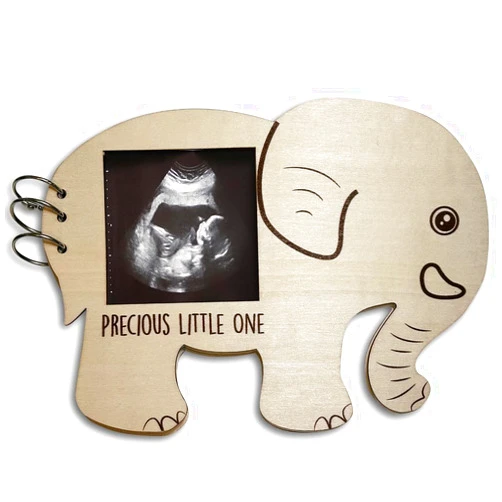The Real Bossy Baby Baby Shower Guest Book with Photo Frame - Baby Shower Games for Guests - Baby Scrap Book - Baby Shower Decorations for Boy or Girl (Elephant)
