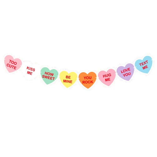 TUPARKA Valentine Conversation Candy Hearts Banner Valentine Candy Hearts Sayings Garland for Valentine's Day Decoration Party Supplies