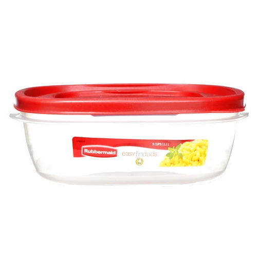 Rubbermaid 7J71 Easy Find Lid Square 9-Cup Food Storage Container and Lid (Pack of 4)