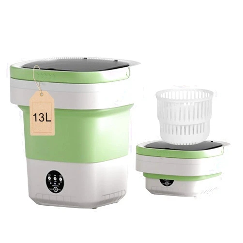 ZNOOOE Portable washing machine,13L Upgraded With Spin Basket,Foldable Mini Washing Machine Small Washer for Baby Clothes, Underwear or Small Items, Apartment, Dorm,RV Travel laundry(Green)