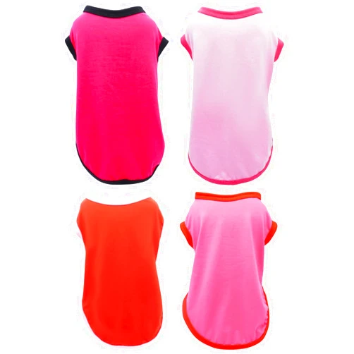 PET SHOW 4 Pack Blank Dog Shirts for Extra Small Doggies Female Tank Top Tee Solid Red Pink T-Shirts Pets Daily Plain Sleeveless Vest Cats Kittens Puppy Clothes Girls(X-Small)