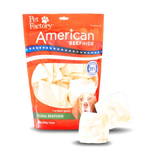 Pet Factory American Beefhide Chips Dog Chew Treats - Natural Flavor, 22 oz