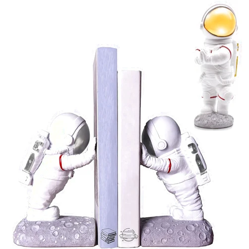 Joyvano Astronaut Bookends Silver + Praying Astronaut Figurine