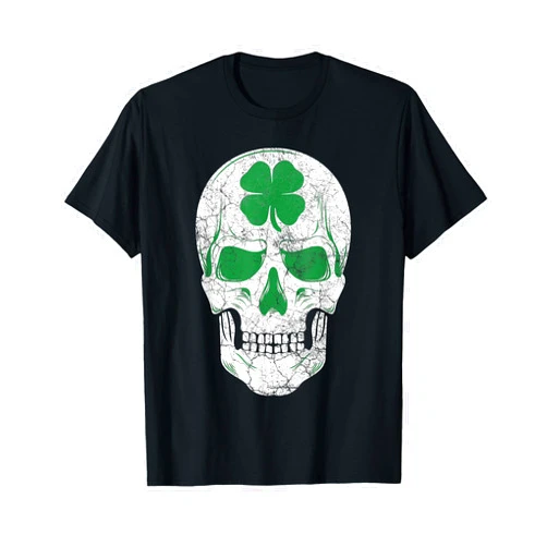Irish American Gift Ireland Gift ST. PATRICK'S DAY Green Shamrock Skull Irish Ireland ST PATRICKS DAY Gift T-Shirt