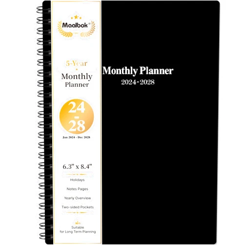 MaaIbok 2024-2029 Monthly Planner/Calendar - 5 Year Monthly Planner 2024-2029 with Tabs, Jul 2024 - Jun 2029, 6.4