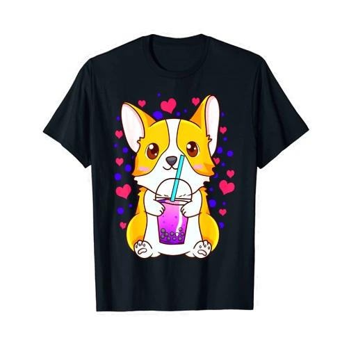Bubble Tea Apparel & Boba Tea Gifts by NLTS Boba Tea Bubble Tea Cute Kawaii Corgi T-Shirt